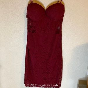Lace Burgundy Dress
